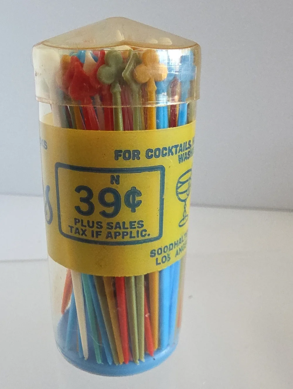 Vintage 60s 4-Aces Plastic Party Picks MCM Card Suit Cocktail Skewers 130 Count